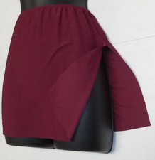 Wine Split Sides Dance Skirt Polyester Spandex pull on Girls Medium Child NWT