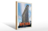 Holzschild Reise 30X40 Cm New York Usa Flatiron Building Deko Schild