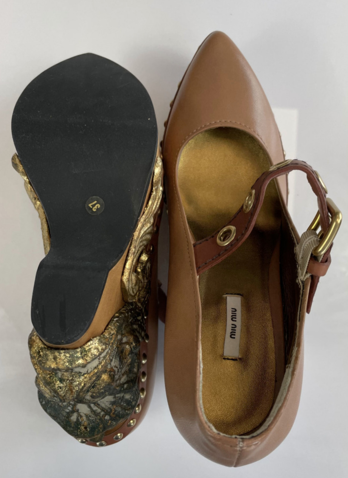 Miu Miu Deadstock Runway Venice Baroque Sculpted Platform Wedge Shoes Shoes 37 image 4