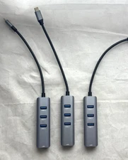 Lot of 3 - USB-C USB 3.0 HUB 3 Port Ethernet Lan Adapter Type C