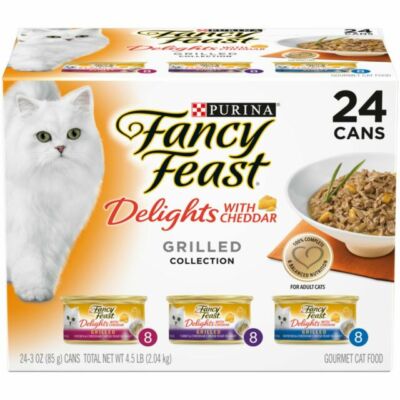 Purina Fancy Feast Delights with Cheddar Grilled Chicken Pack of 24