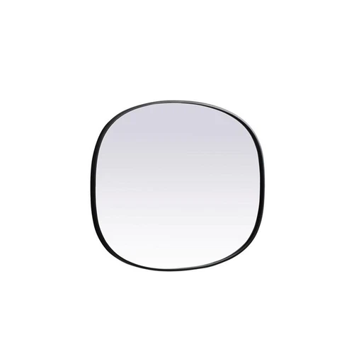 Elegant Decor Brynn 30x40" Oval Modern MDF Wood/Iron Mirror in Black - Picture 4 of 11