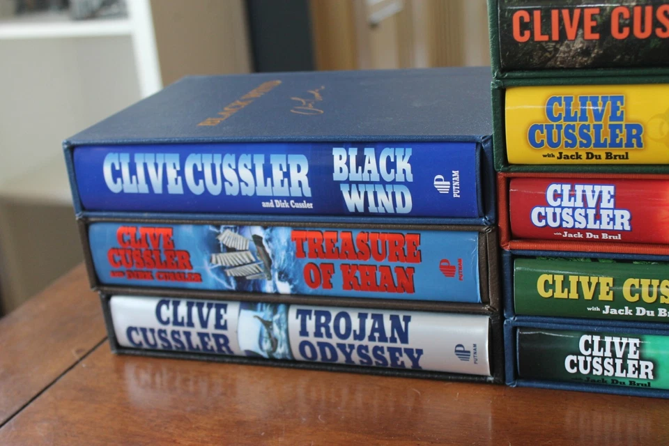 Clive Cussler 6 Double Signed Norwood Press 1st Editions w/ Slipcase & Dustcover Foto 4 de 4