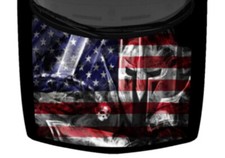 Knight In Armor Truck Hood Wrap Vinyl Car Graphic Decal Light American Flag 