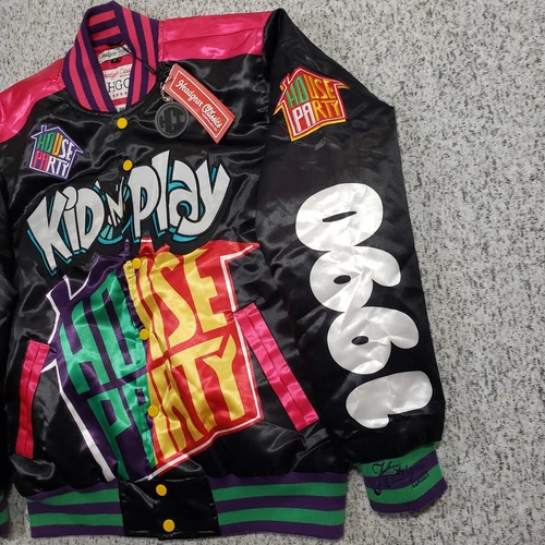 NWT Kid n Play House Party Satin Jacket Mens Medium Black Headgear Classics image 6