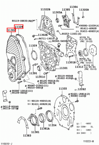 Genuine Toyota Hilux LN167 5L 3.0 Diesel Timing Belt Cover w Gasket - Picture 8 of 13