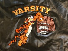 VINTAGE Tigger Bomber Faux Leather Jacket Insulated Kids Size 3T Dark Brown