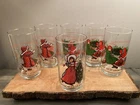 Holly Hobbie - Vintage Licensed Coca Cola Christmas Glasses - 1977 Set Of 6