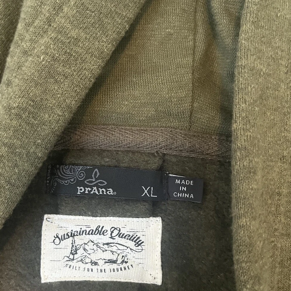 Sudadera con Capucha Prana para Mujer XL Verde Mezcla de Cáñamo Cremallera Suéter Aire Libre Senderismo Foto 3 de 4