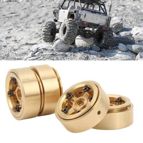 (Gold)4Pcs RC Beadlock Wheel Rim Hubs Adhesive Brass RC Car Upgrade LJ - Picture 17 of 24
