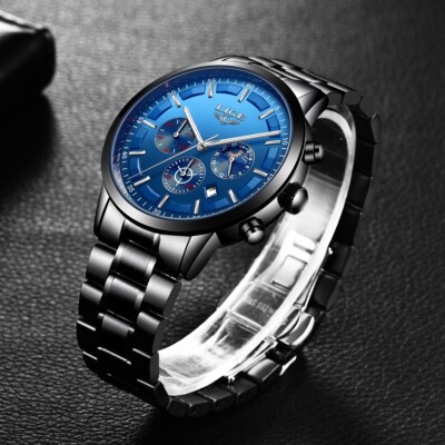 Herren Uhr Quarzuhr Armbanduhr Männer Uhr Datum Luxus Edelstahl 3ATM Wasserdicht