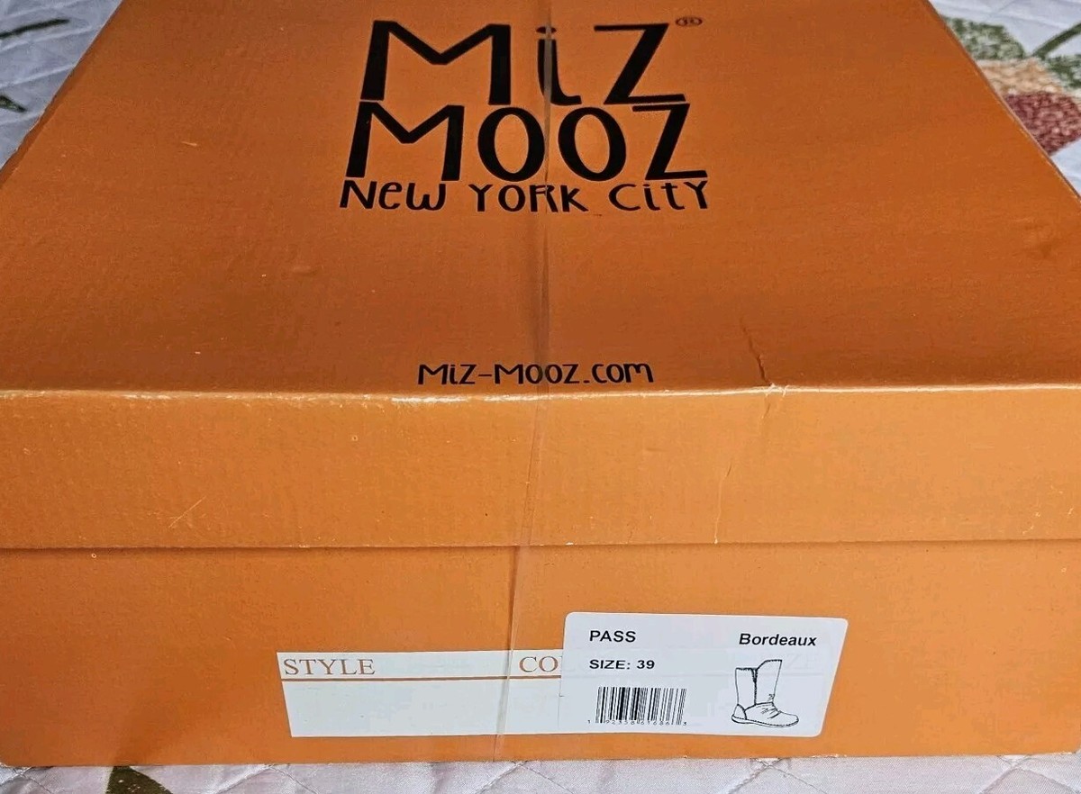 🔥Miz Mooz NYC Pass Leather Ruched Mid Boots, EU39/US8.5-9, Brandy