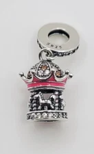925 Sterling Silver Carousel Merry-Go-Round Charm Pendant For Bracelet/Necklace