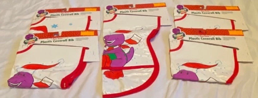 Lot of 5 Classic Barney Bibs
Opens in a new window or tab