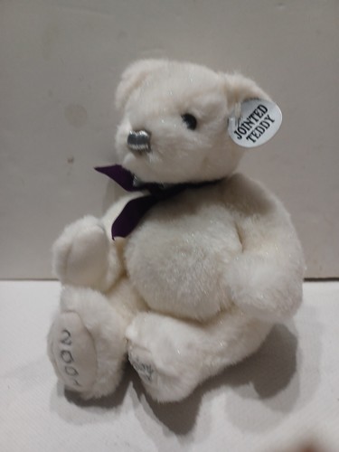 DAN DEE TEDDY BEAR 2001 century first edition Jointed White plush stuffed Gif - Picture 3 of 8