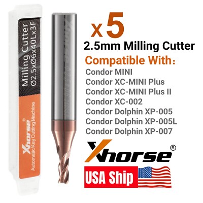 5x Xhorse 2.5MM Milling Cutter Work for Mini Condor CONDOR XC-007 Master Machine