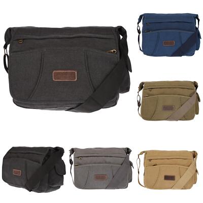 Große XL Herren Damen Tasche Messenger Bag Umhängetasche Laptoptasche Canvas