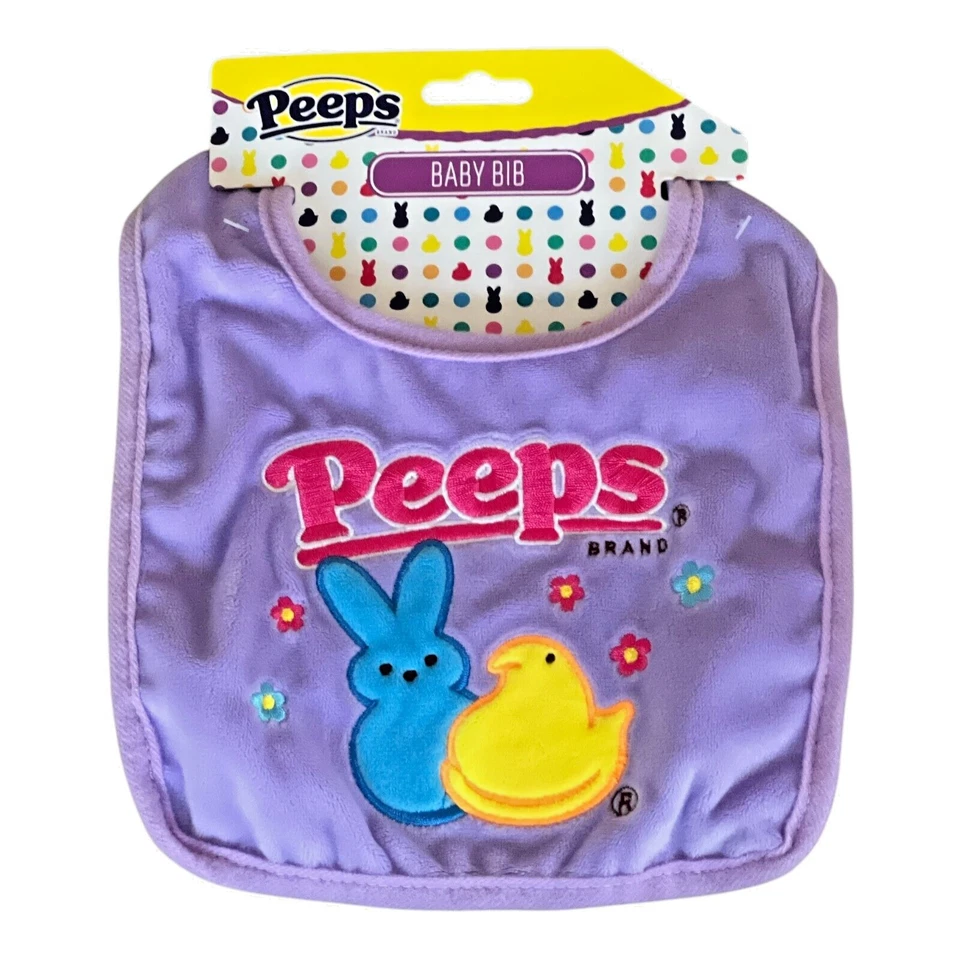 PEEPS Baby Bib Lot of 3 Chillin With My Peeps Yellow Pink Purple Infant Bibs NWT - Image 4 of 4