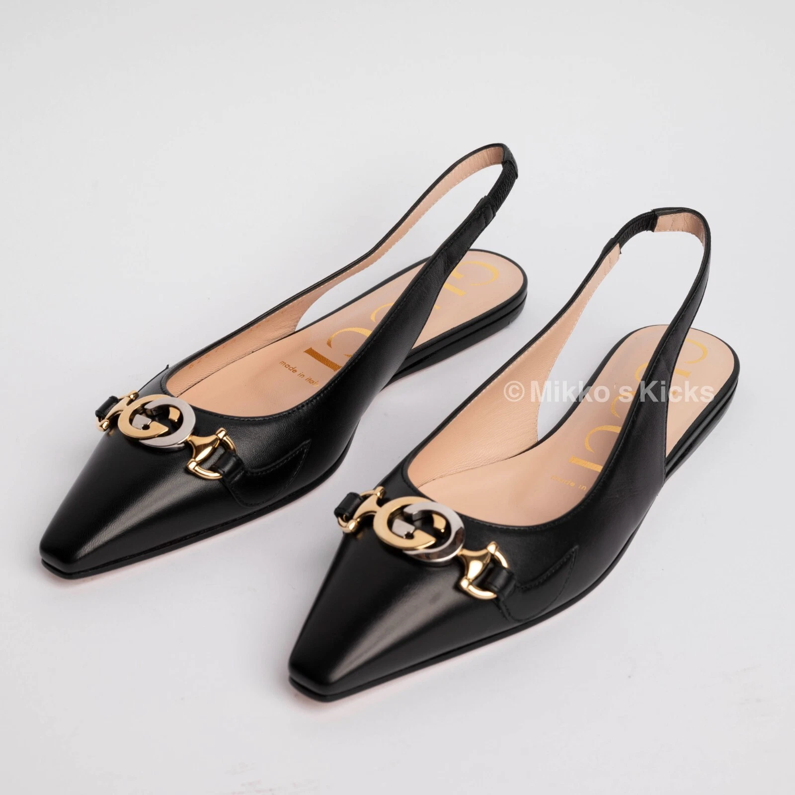 GUCCI MALAGA KID/NAPPA CHARLOTTE Mule NOIR NOIR 36, US 6,5