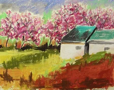 ORIGINAL  Landscape Pastel Painting JMW art John Williams Expressionism