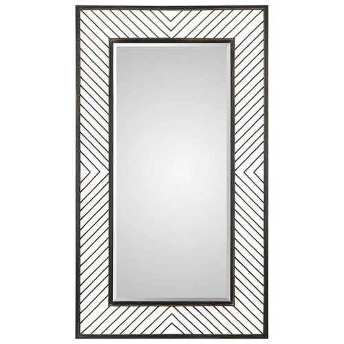 Uttermost Karel MDF Metal Glass Decorative Mirror in Rustic Bronze/Gold - Picture 1 of 4