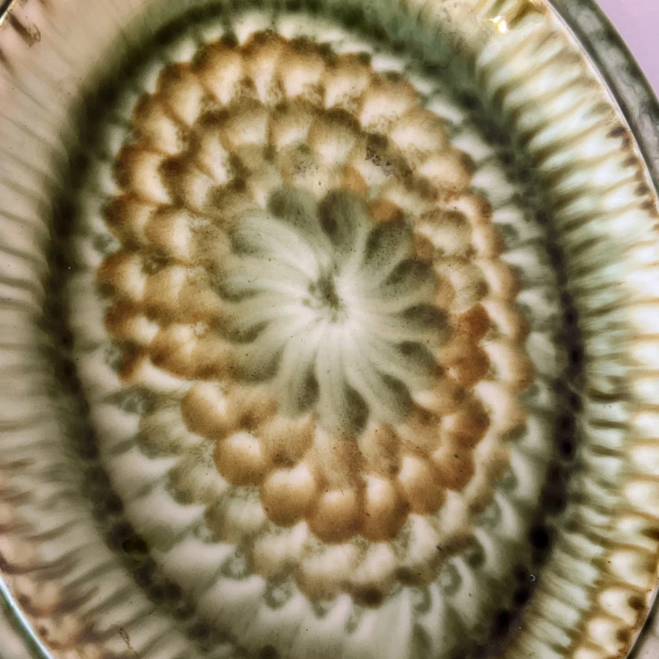 Porthmadog Pottery Green XL Dish Platter 34cm D Clisham Wales Vtg MCM 60s - Image 4 of 4