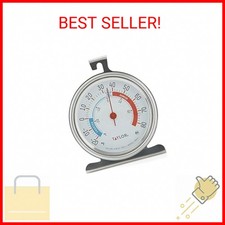 Taylor 5924 Large Dial Kitchen Refrigerator and Freezer Analog Thermometer, 3-In