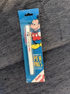 Mickeys Pen Pals Clic Eraser Pentel Disney New In Box Vintage From Japan