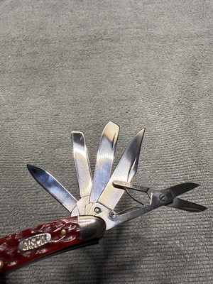 Rare 1996 Case Xx Red Bone “Big Nut” 5 Blade Peanut w/Scissors