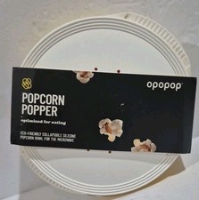 Opopop Silicone Microwave Popcorn Popper Collapsible Bowl-Yellow  White-NEW-NIP