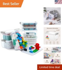 Mini Clear Storage Boxes with Lids - 3.2 QT Stackable, Perfect for Organizing