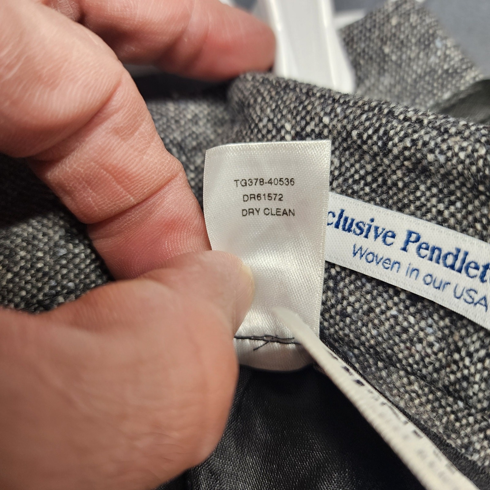 Pendleton Skirt Womens 12 Grey Wool Silk Leather Pencil Slit Zip Classic USA