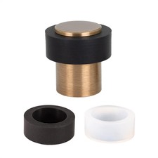 EVI Hardware Antique Brass Leather Threaded Base Rubber Door Stop I29124x35