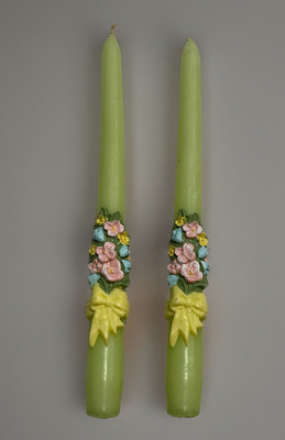 Vintage Avon Easter  Bow 2  Taper Candles New