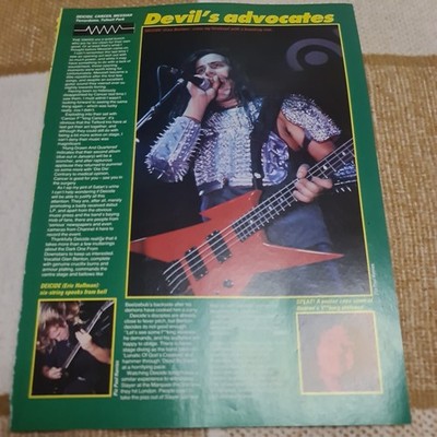 Vintage DEICIDE GLEN BENTON ERIC HOFFMAN MUCKY PUP CHRIS A4 POSTER KERRANG MAG