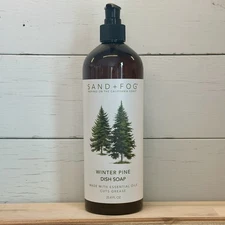Sand + Fog Winter Pine Dish Soap Essential Oils 25.4 fl oz Cuts Grease Free Ship