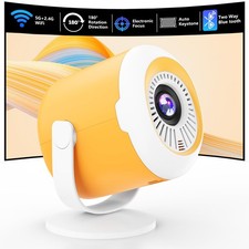 Portable Mini Projector with WiFi Rotatable Projector with Electronic Focus