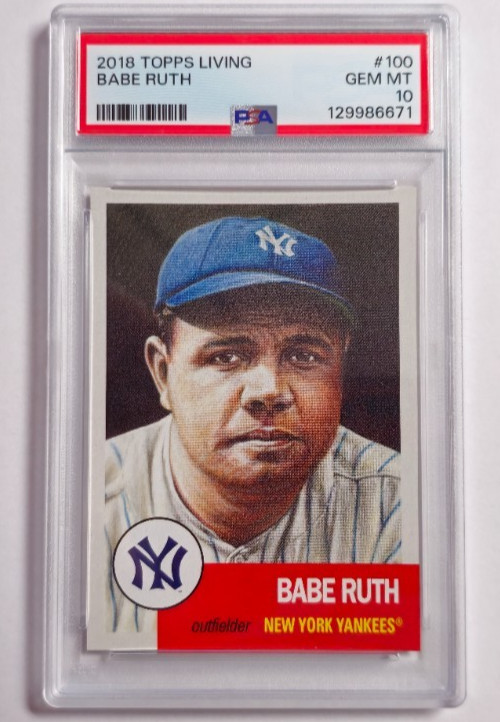 2018 Topps Living #100 Babe Ruth Card Yankee Graded PSA 10 Gem Mint SP PR 14,976