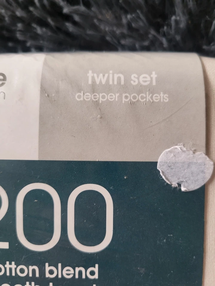 NEW JCPenney Twin Sheet Set 3pc Ivory Flat Fitted Pillowcase Home Collection - Image 4 of 4