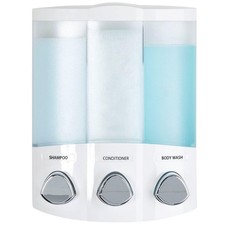 Products, White 76354 Euro Series TRIO 3Chamber Soap and Shower Dispenser