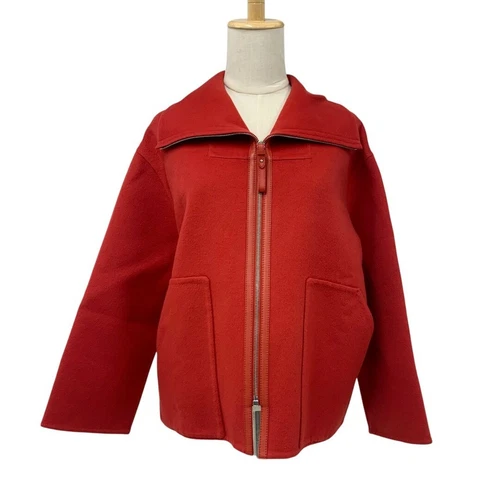 HERMÈS Cappotto corto Hermes esterno cashmere rosso usato0
