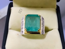 natural emerald ring 925 sterling silver handmade ring for men