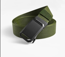Men's automatic drawstring outdoor canvas belt