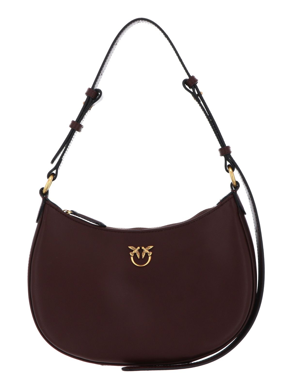PINKO Half-Moon Mini Bag S Burgundy Wine - Antique Gold
