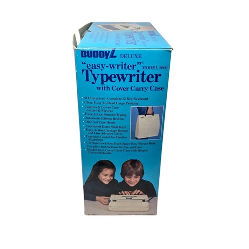 Vintage BUDDY L Easy Writer 2600 Schreibmaschine OVP blaue Tasten LESEN - Bild 11 von 16
