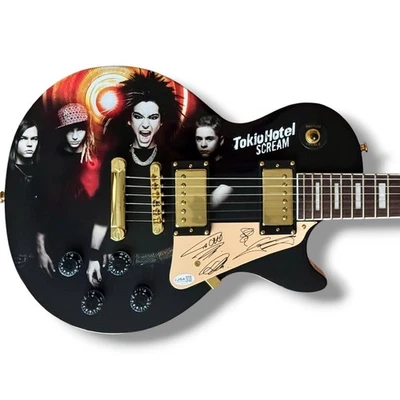 Tokio Hotel Signed Guitar Custom JSA COA Bill Tom Kaulitz Georg Listing Gustav - Image 1 of 3