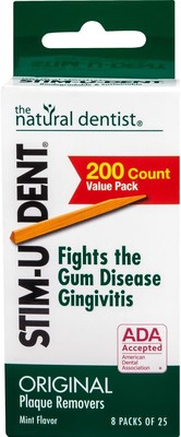 Stim-U-Dent Plaque Removers 24 Packs of 25 Picks/Pack (600 Picks) - Mint... 