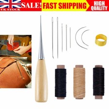 Leather Sewing Needles Kit Stitching Needle Thread Thimble Shoes Repair Tool 12x