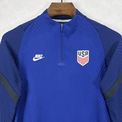 Nike Vaporknit 1/4 Zip Pullover Mens Medium Blue Team USA Hockey Olympics Active