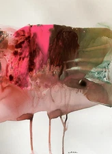 Abstract Mixed Media Painting on 11 X 15” Paper Contemporary